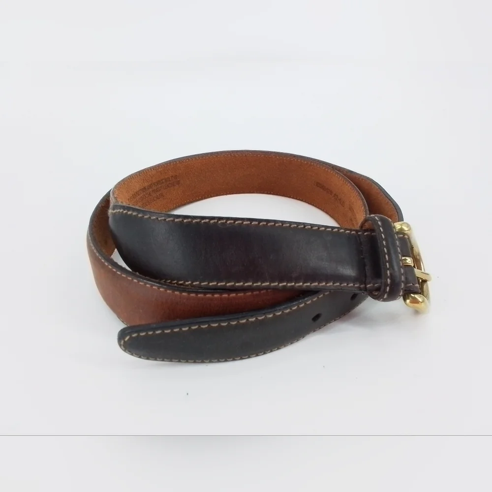 Roundtree & Yorke Two-Toned BROWN LEATHER Mens BELT Sz 42 OLD STOCK